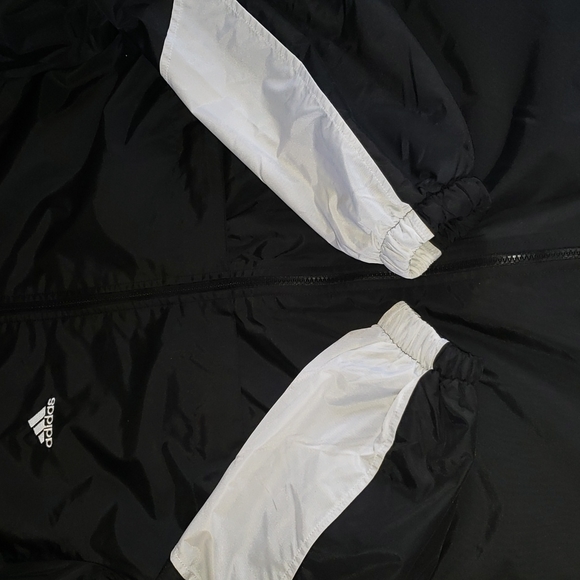 Adidas Unisex Swim Parka Black White Fleece Lined XL NWT - Picture 4 of 11
